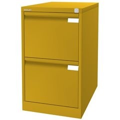Hängeregistraturschrank, 1-bahnig, 2 Schübe, DIN A4, gelb.