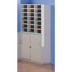 Sortieraufsatz mit Unterschrank, HxBxT 1864 x 913 x 420 mm, 21 Fächer, lichtgrau.
