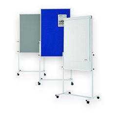 Universal-Board, Tafelformat 750 x 1200 mm, Whiteboard / Filz grau.