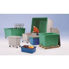 Großbehälter aus GfK, Inhalt 100 l, LxBxH 872 x 571 x 284 mm, grün.