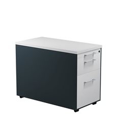 Schubladencontainer auf Rollen, HxT 579 x 800 mm, 1 Materialschub, 1 Hängeregistratur, anthrazitgrau