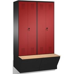 EVOLO Garderobenschrank, zueinander schlagende Türen, mit Aufbewahrungsbox, 4 Ab