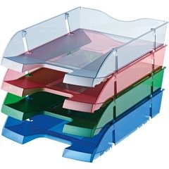 Briefablage, Höhe 70 mm, VE 48 Stk, BxT 275 x 355 mm, transparent, rauchgrau.