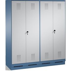 EVOLO Garderobenschrank, zueinander schlagende Türen, 4 Abteile, Abteilbreite 40