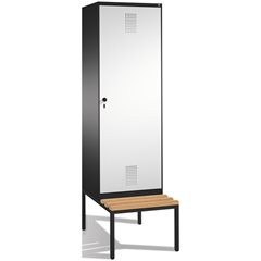EVOLO Garderobenschrank, mit Sitzbank, Tür über 2 Abteile, 2 Abteile, 1 Tür, Abt