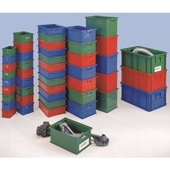 Stapeltransportkasten, LxBxH 465 x 314 x 120 mm, Farbe Blau, VE 16 Stk.