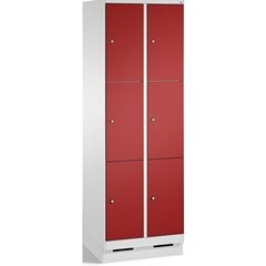 EVOLO Fächerschrank, mit Sockel, 2 Abteile, je 3 Fächer, Abteilbreite 300 mm, li