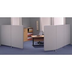 Akustik-Trennwand Softline Event, Textil, HxB 1360 x 1200 mm, lichtgrau.