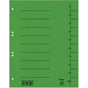 Trennblatt Intensiv, Karton, 210 g/m², 1-10, A4, grün