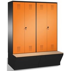 EVOLO Garderobenschrank, zueinander schlagende Türen, mit Aufbewahrungsbox, 4 Ab