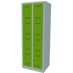 MonoBloc™ Schließfachschrank, 4 Fächer je Abteil, Breite 610 mm, 2 Abteile, 8 Fä