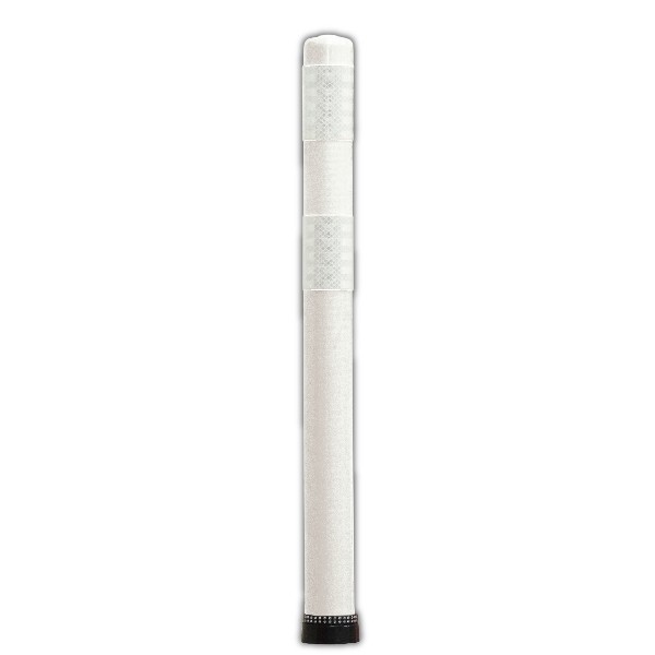 Poller 100 cm weiß mit 2 weißen Reflex-Streifen