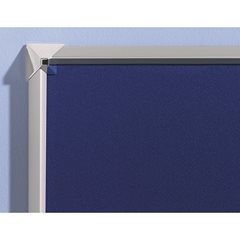 Pinnwand mit Alu-Rahmen, Stoffbezug, blau, BxH 2400 x 1200 mm.