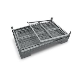 Euro-Stapelbox, faltbar, LxB 1240 x 835 mm, Traglast 1000 kg, mausgrau.