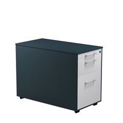 Schubladencontainer auf Rollen, HxT 570 x 800 mm, 1 Materialschub, 1 Hängeregistratur, anthrazitgrau