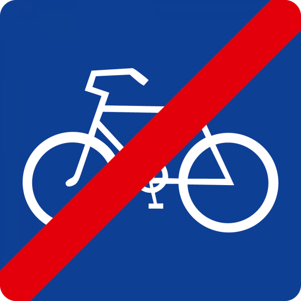 §53/29 Ausf. b) Ende eines Radwegs ohne Benützungspflicht &quot;Formline&quot; Scotchlite Folie Typ1 | Formlin