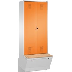 EVOLO Garderobenschrank, zueinander schlagende Türen, mit Aufbewahrungsbox, 2 Ab