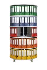 Ordner-Drehsäule, Etagen-Ø 1000 mm, 4 Etagen, hellgrau.