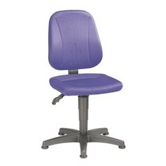 Arbeitsdrehstuhl, mit Gasfeder-Höhenverstellung, Stoffbezug, blau, mit Bodengleitern.