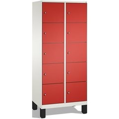 EVOLO Fächerschrank, mit Füßen, 2 Abteile, je 5 Fächer, Abteilbreite 400 mm, ver