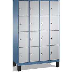 EVOLO Fächerschrank, mit Füßen, 4 Abteile, je 4 Fächer, Abteilbreite 300 mm, fer