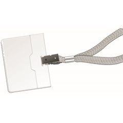 Namensschild mit Textilband, mit Klemme, HxB 60 x 90 mm, rot, VE 40 Stk.