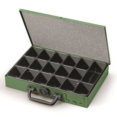 Stapelturm mit 4 Sortimentskoffern, Einleger mit 17fach-Einteilung, Koffer farbi