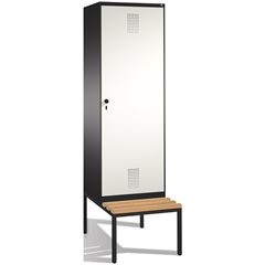 EVOLO Garderobenschrank, mit Sitzbank, Tür über 2 Abteile, 2 Abteile, 1 Tür, Abt