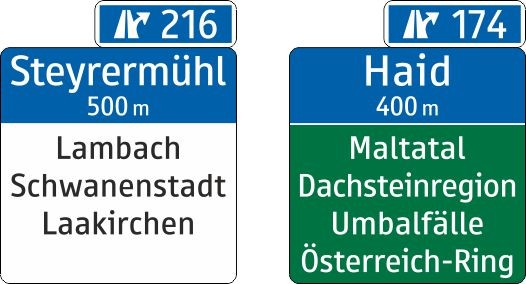 §53/15a Orientierungstafel Autobahn oder Autostraße | Alform Ausführung