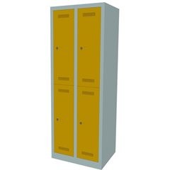 MonoBloc™ Garderobenschrank, doppelstöckig, Breite 610 mm, 2 Abteile, 4 Fächer,