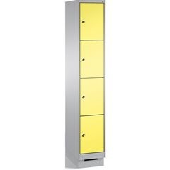 EVOLO Fächerschrank, mit Sockel, 1 Abteil, 4 Fächer, Abteilbreite 300 mm, weißal