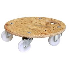 Transportroller aus OSB-Platte, VE 2 Stk, rund, Ø 380 mm, Höhe 110 mm.