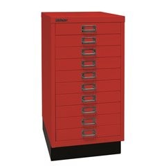 MultiDrawer™ 29er Serie, mit Sockel, DIN A3, 10 Schubladen, kardinalrot.