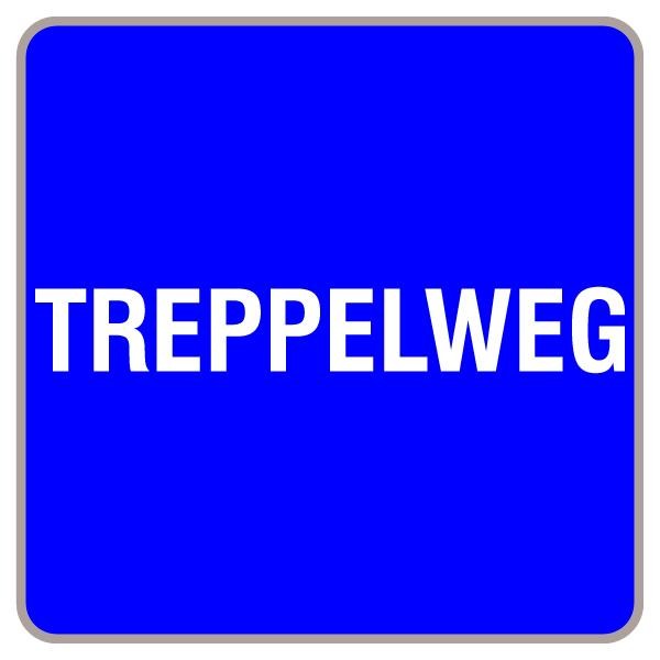 Treppelweg | flaches Verkehrszeichen