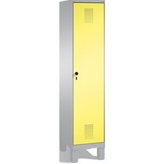 EVOLO Garderobenschrank, mit Füßen, 1 Abteil, Abteilbreite 400 mm, weißaluminium