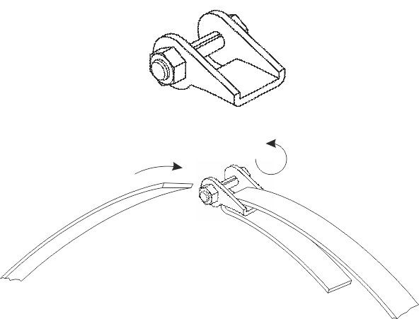 Spannschloß für Band 3/4“ - 19mm (falls kein Montagewerkzeug vorhanden ist)