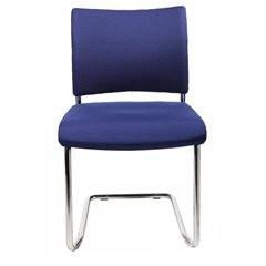 Besucherstuhl, stapelbar, Freischwinger, Rückenlehne gepolstert, VE 2 Stk, blau.