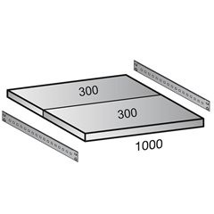 Zusatzboden für Archiv-Steckregal, Tiefe 600 mm, Breite 1000 mm.