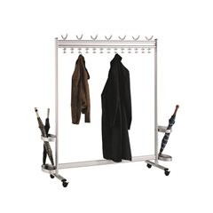 Reihengarderobenständer, HxT 1700 x 400 mm, mit Schirmhalter, Breite 1740 mm.