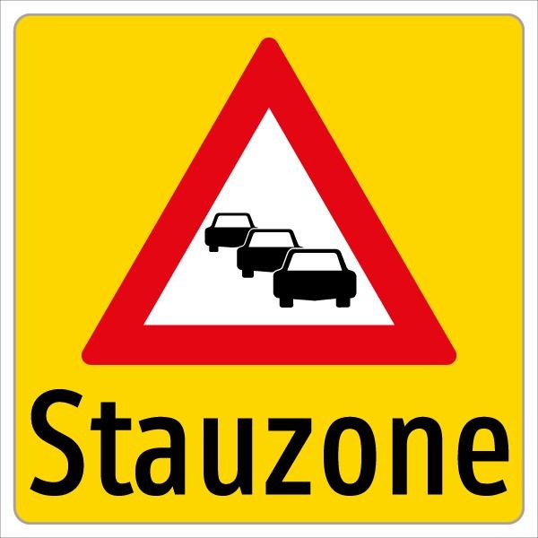 Stauzonentafel | flaches Verkehrszeichen