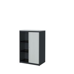 Querrollladenschrank, HxBxT 1180 x 800 x 432 mm, Kunststoffplatte, 2 Fachböden,