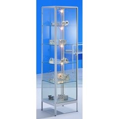 Vitrine, Ausführung Säulenvitrine, Breite 500 mm, 1 Drehflügeltür.