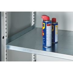 Fachboden für Schwerlastschrank, ohne Mitteltrennwand, Breite 1030 mm, verzinkt.