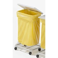 Wertstoff-Müllsackständer ohne Deckel, für Volumen 1 x 120 l, Fahrgestell, Edelstahl.