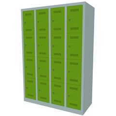 MonoBloc™ Schließfachschrank, 4 Fächer je Abteil, Breite 1183 mm, 4 Abteile, 16