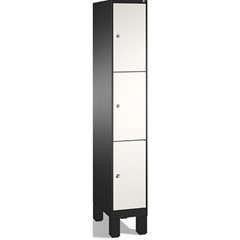 EVOLO Fächerschrank, mit Füßen, 1 Abteil, 3 Fächer, Abteilbreite 300 mm, schwarz