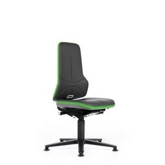 NEON Arbeitsdrehstuhl, Gleiter, Permanentkontakt, Kunstleder, Flexband grün.