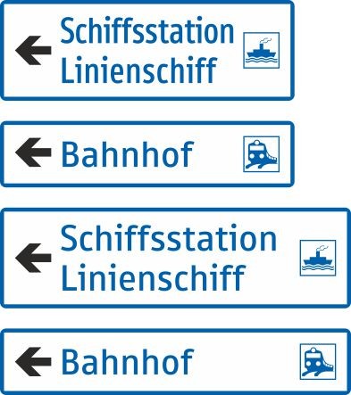 §53/13c Wegweiser| zweizeilig flache Ausführung