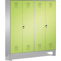 EVOLO Garderobenschrank, zueinander schlagende Türen, 4 Abteile, Abteilbreite 40