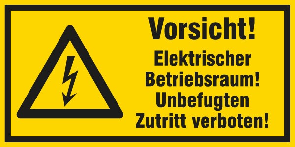 Hinweisschild Elektr. Betriebsraum 200x100/1.5mm